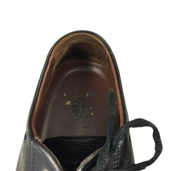 Neil M Shoes Mens 9.5 EEE Black Leather Derby Oxford Dress Casual Extra Wide - Picture 3 of 12